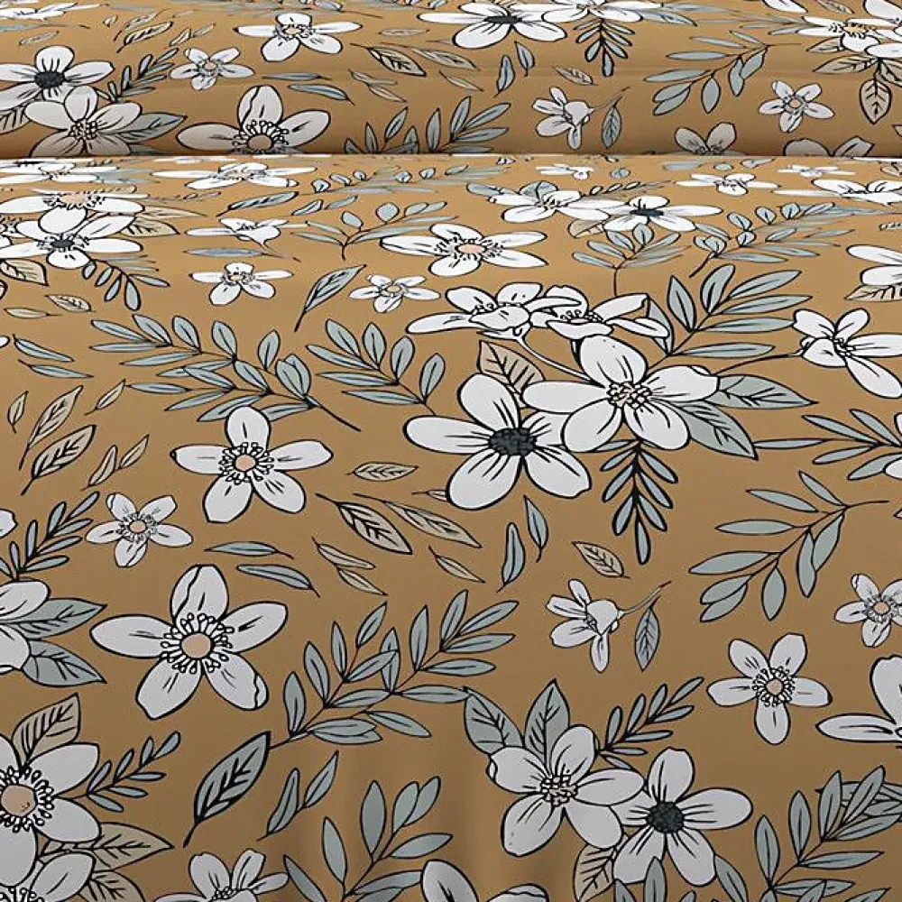 Soleil D'Ocre Parure housse de couette en coton 57 fils 260x240 cm MANON camel, par* Parure De Lit
