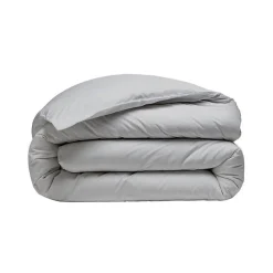 Parure housse de couette 240x220 cm avec 2 taies 65x65 cm en coton Gris Perle STUDIO><noscript><img width=