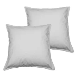 Parure housse de couette 240x220 cm avec 2 taies 65x65 cm en coton Gris Perle STUDIO><noscript><img width=