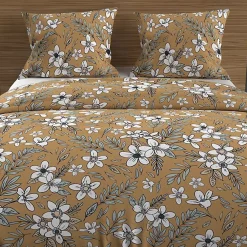 Soleil D'Ocre Parure housse de couette en coton 57 fils 240x220 cm MANON camel, par* Parure De Lit