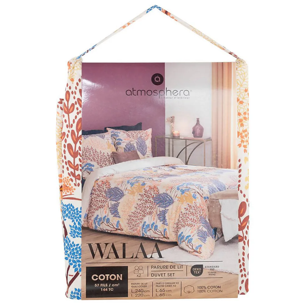 Parure imprimée Walaa beige 240x220cm - Atmosphera>Atmosphera Créateur D'Intérieur Best