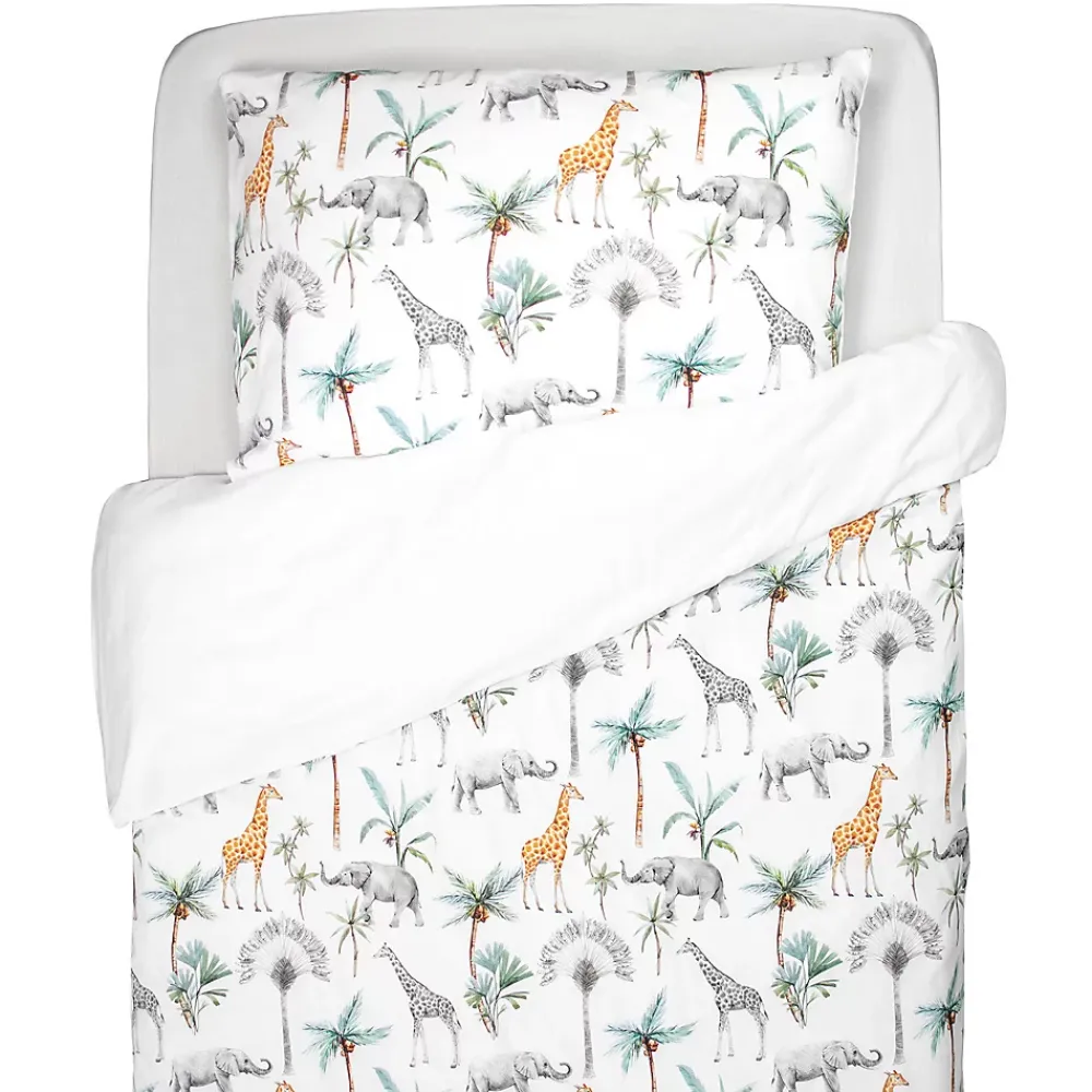 Sevira Kids Parure réversible housse de couette + taie d'oreiller enfant Safari* Parure De Lit