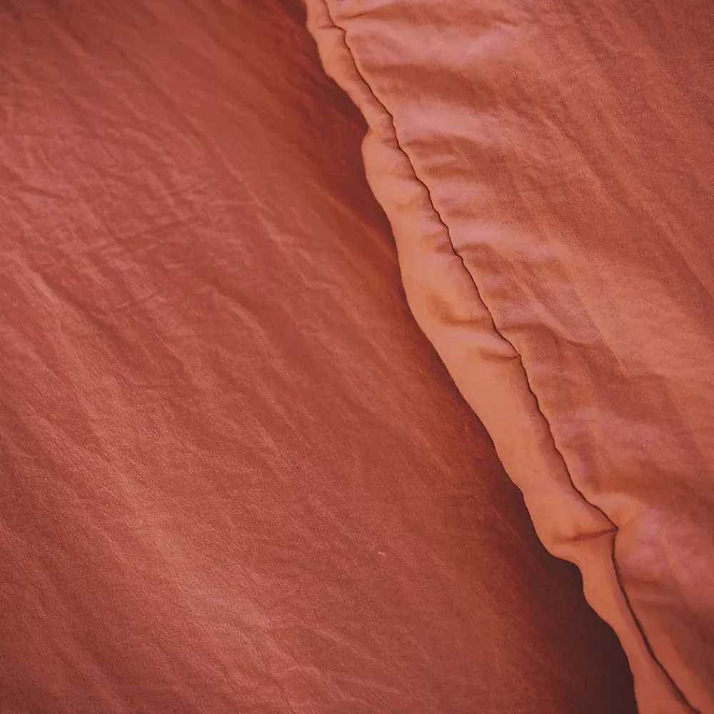 Linnea Parure 260x240 cm MILA polyester micro lavée rouge terracotta 3 pièces* Parure De Lit