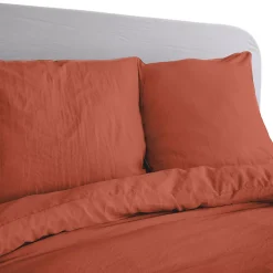 Linnea Parure 260x240 cm MILA polyester micro lavée rouge terracotta 3 pièces* Parure De Lit
