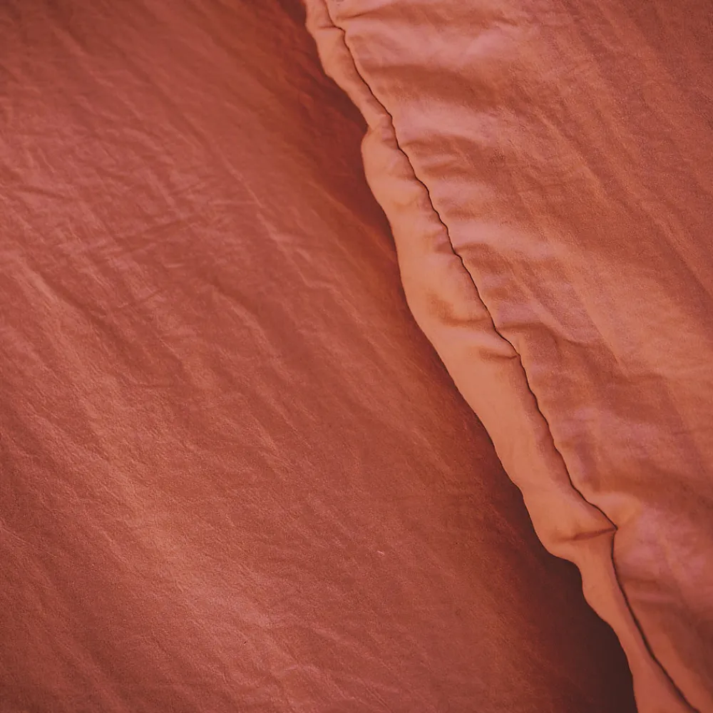 Parure 240x220 cm MILA polyester micro lavée rouge terracotta 3 pièces>Linnea Outlet