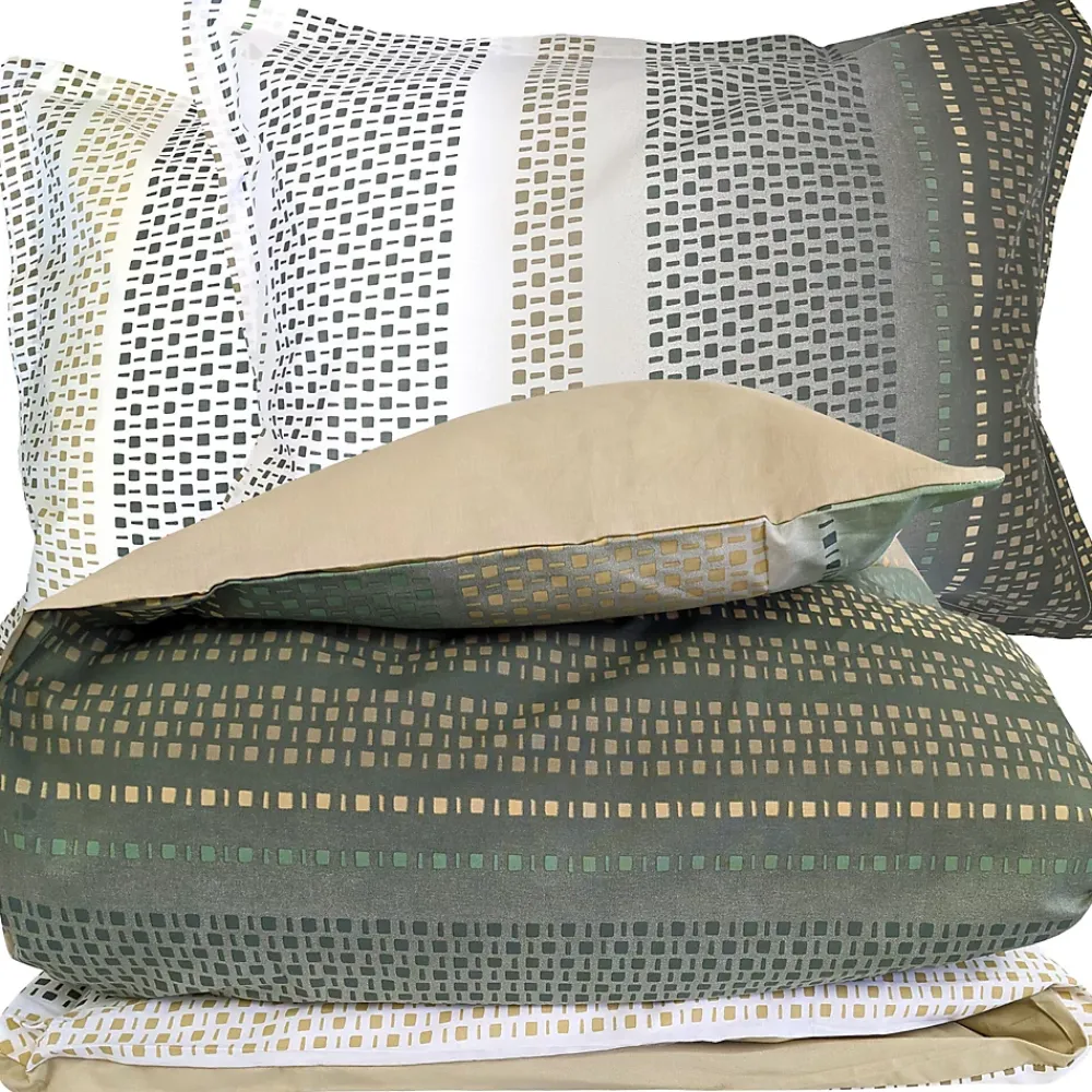 Linnea Parure 140x200 cm 50x70 cm coton NIAGARA vert Kaki 2 pièces* Parure De Lit