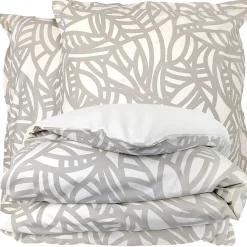 Parure 240x220 cm 65x65 cm coton SERENA Beige écru 3 pièces>Linnea Online