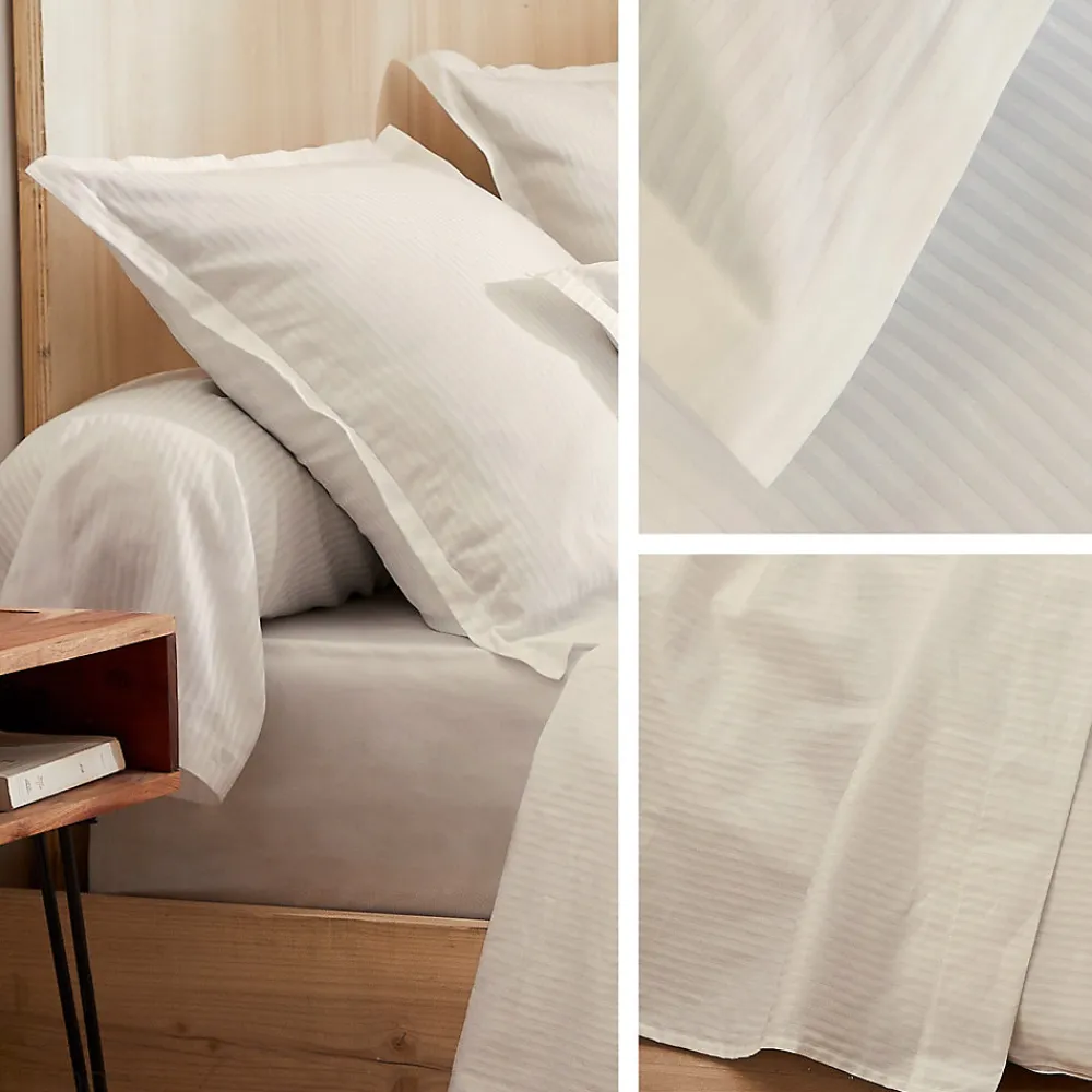 Parure 140x200 cm 50x70 cm satin GRAND HÔTEL 2 pièces marron Sable>Linnea Discount