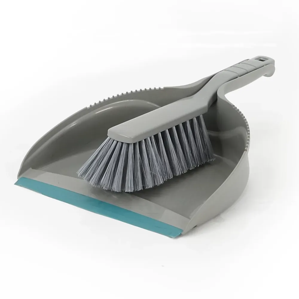 GoodHome Pelle et balayette à poils doux gris l.23cm* Balayette Et Ramasse-Poussière