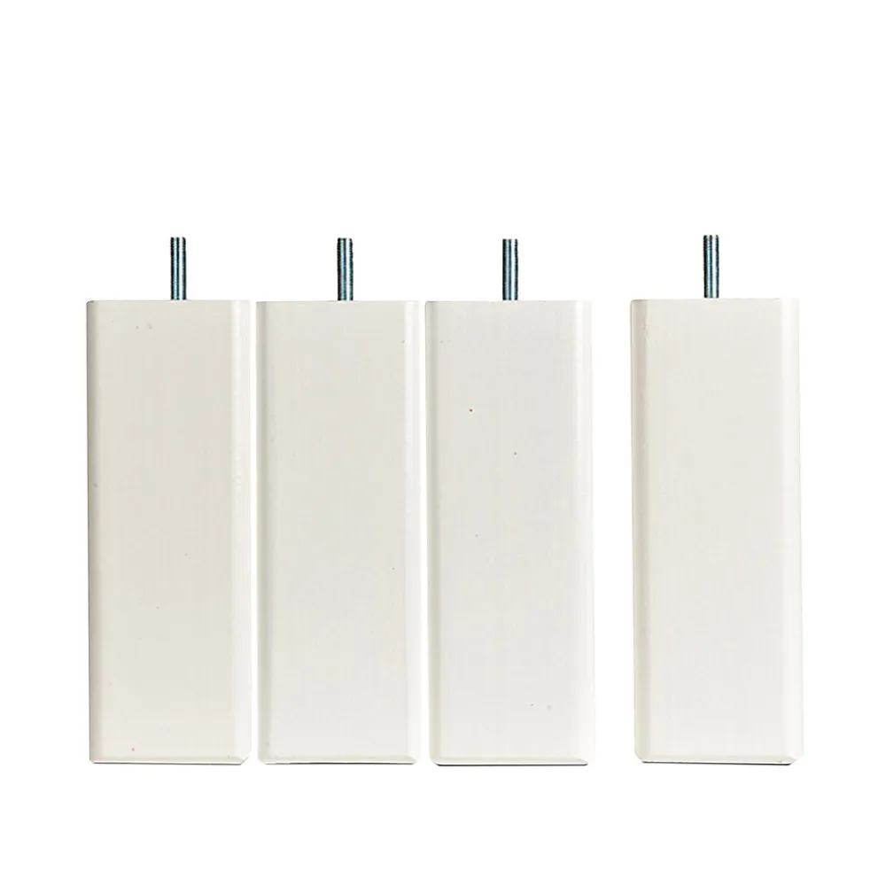 Pied de lit carré en bois Blanc Hauteur 20 cm (vendu à l'unité)>Bellecour Discount