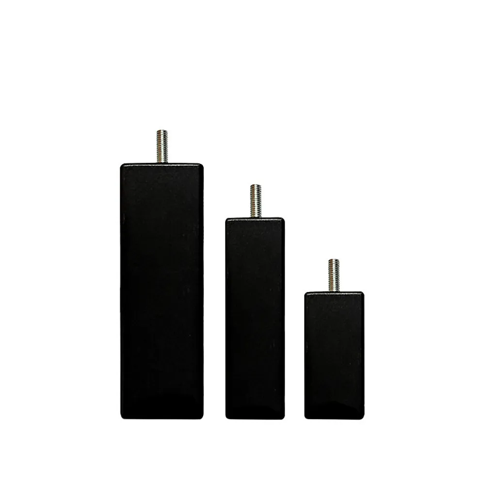 Pied de lit carré en bois Noir Hauteur 10 cm (vendu à l'unité)>Bellecour Discount