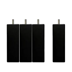 Pied de lit carré en bois Noir Hauteur 10 cm (vendu à l'unité)><noscript><img width=