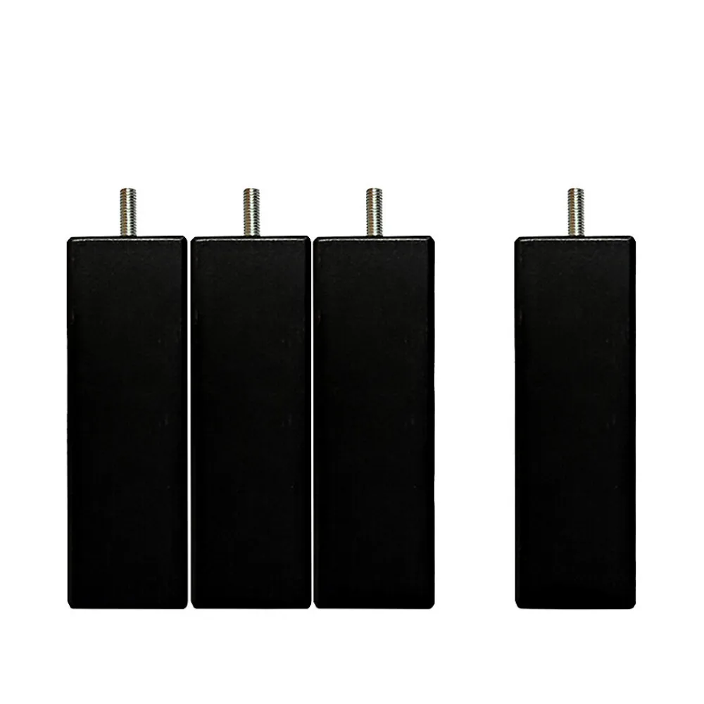 Pied de lit carré en bois Noir Hauteur 10 cm (vendu à l'unité)>Bellecour Discount