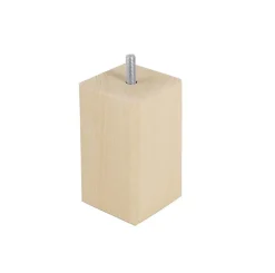 Bar plus Pied de lit carré en hêtre texture bois H. 10 x L. 5,5 cm* Pied De Lit