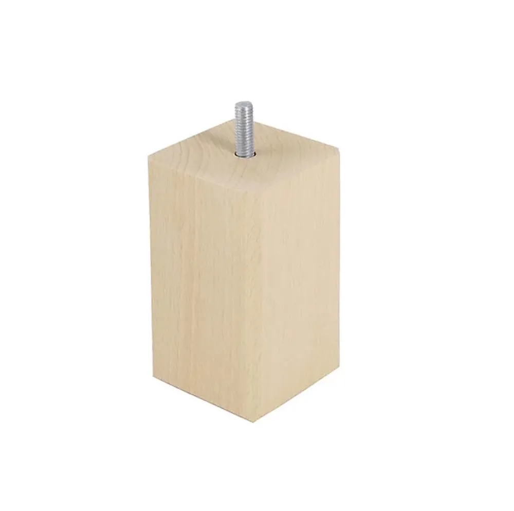 Bar plus Pied de lit carré en hêtre texture bois H. 10 x L. 5,5 cm* Pied De Lit