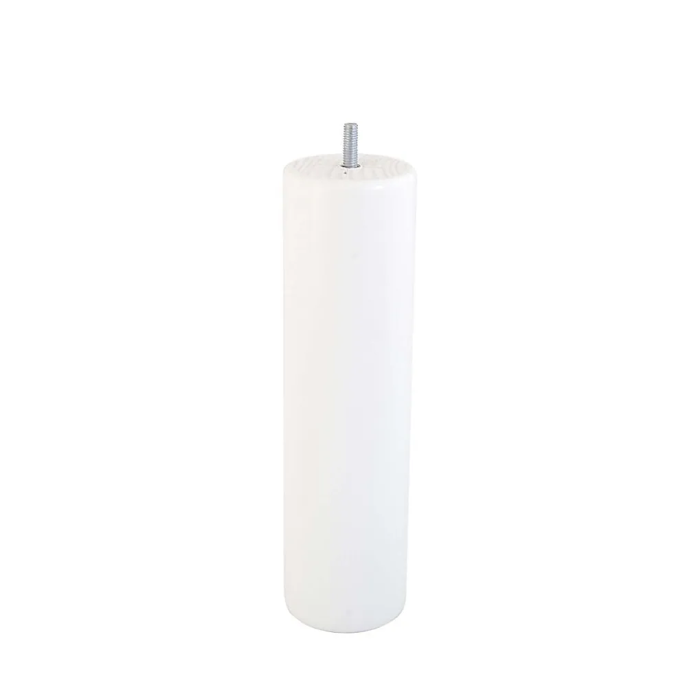 Bar plus Pied de lit cylindrique en hêtre blanc H. 25 x Ø6,8 cm* Pied De Lit
