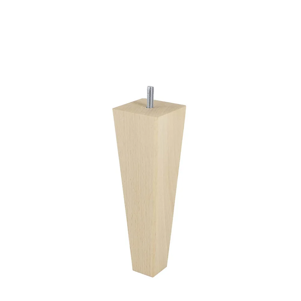 Pied de lit pyramide en hêtre texture bois H. 20 x L. 6 cm>Bar plus Discount