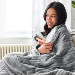 Cosi Home Plaid Chauffant Électrique En Polaire & Sherpa - Gris* Couverture