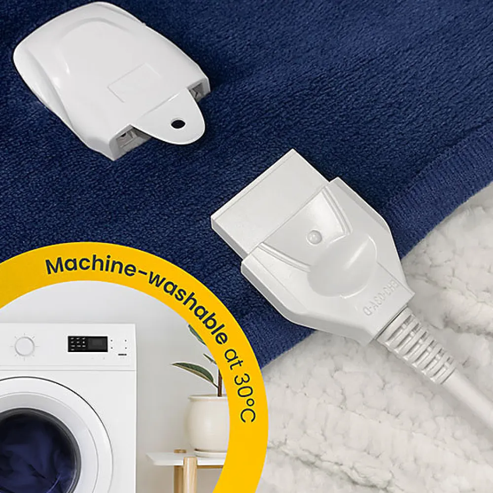 Plaid Chauffant Électrique En Polaire & Sherpa - Bleu Marine>Cosi Home Best