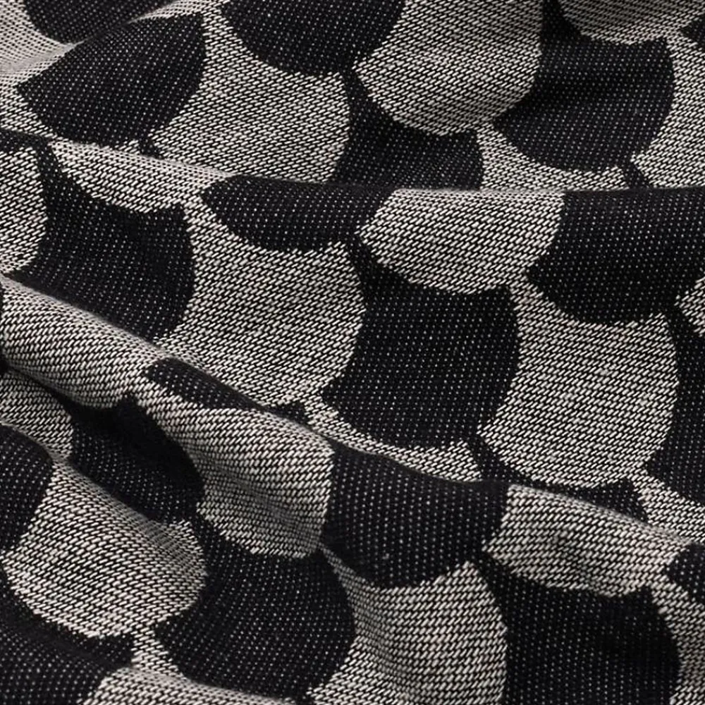Plaid en coton Noir et gris avec franges DROPALL ->Sacasa Hot