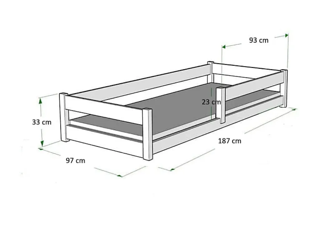 Kobi Plancher lit bas Lila 180x80 cm - bois naturel Montessori*Enfant Lit Enfant