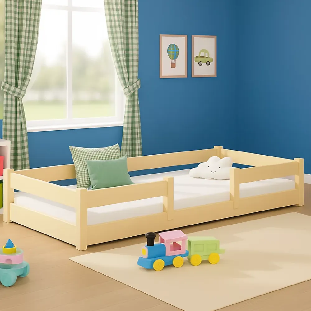 Kobi Plancher lit bas Lila 160x80 cm - Montessori bois naturel*Enfant Lit Enfant