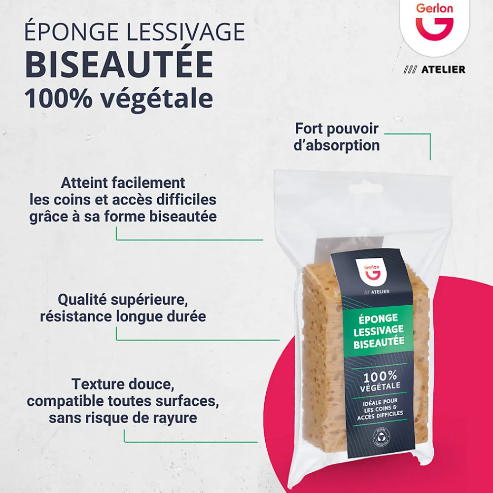 Éponge biseautée gros travaux lessivage murs et plafonds, décollage papier peint Gerlon> Clearance