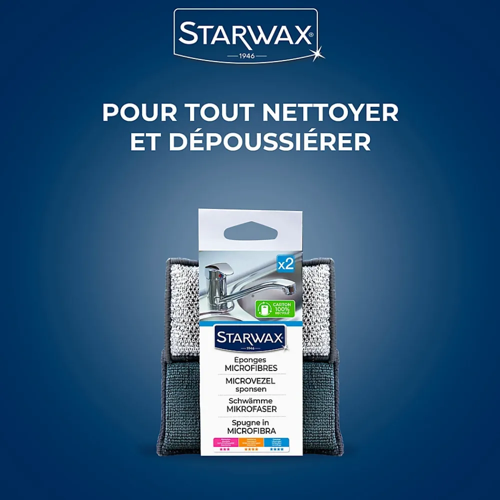 Starwax Éponge microfibres vendue par 2* Eponge