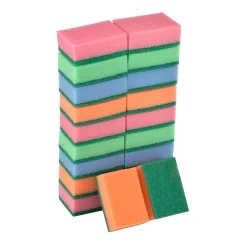 Éponge synthétique à récurer multi-usages L.13 x l.8,4 x ep.2,4 cm multicouleur vendue par 20 pièces* Eponge