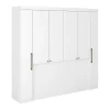 Pont de lit - 6 portes - Avec armoires et rangements - L216,5 cm - Blanc - ANTERO>Vente-unique Outlet