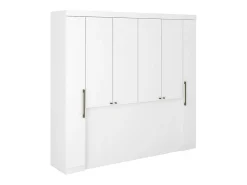 Pont de lit - 6 portes - Avec armoires et rangements - L216,5 cm - Blanc - ANTERO>Vente-unique Outlet