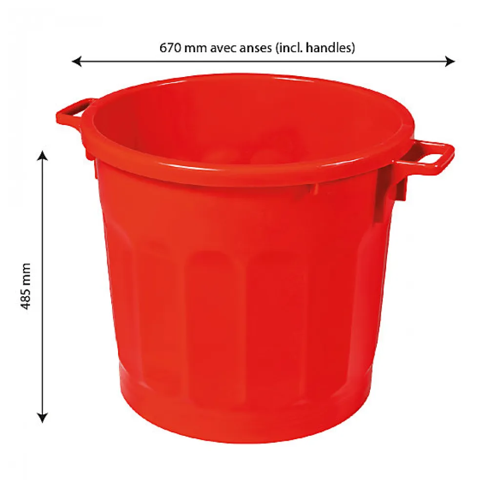 Poubelle ronde tri sélectif 75 L - rouge>Gilac Hot