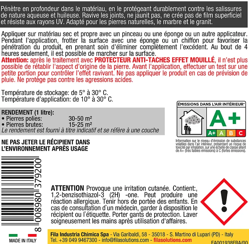 Fila Protecteur anti-taches effet mouillé 1L* Nettoyant Et Entretien Pour Sol