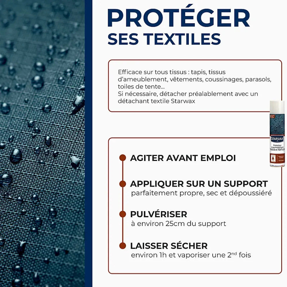 Starwax Protecteur imperméabilisant tissus extérieurs 300ml* Entretien Du Textile