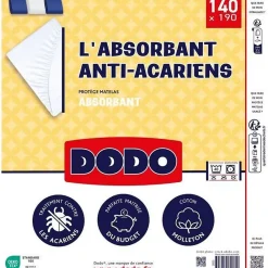 Dodo PROTEGE MATELAS L'ABSORBANT - ANTI ACARIENS - COTON - 140x190 cm -* Protège Matelas
