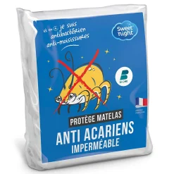 Protège matelas - Alèse Imperméable et Anti Acariens - Bouclette Éponge Coton- Silencieux et Respirant>Sweetnight Sale