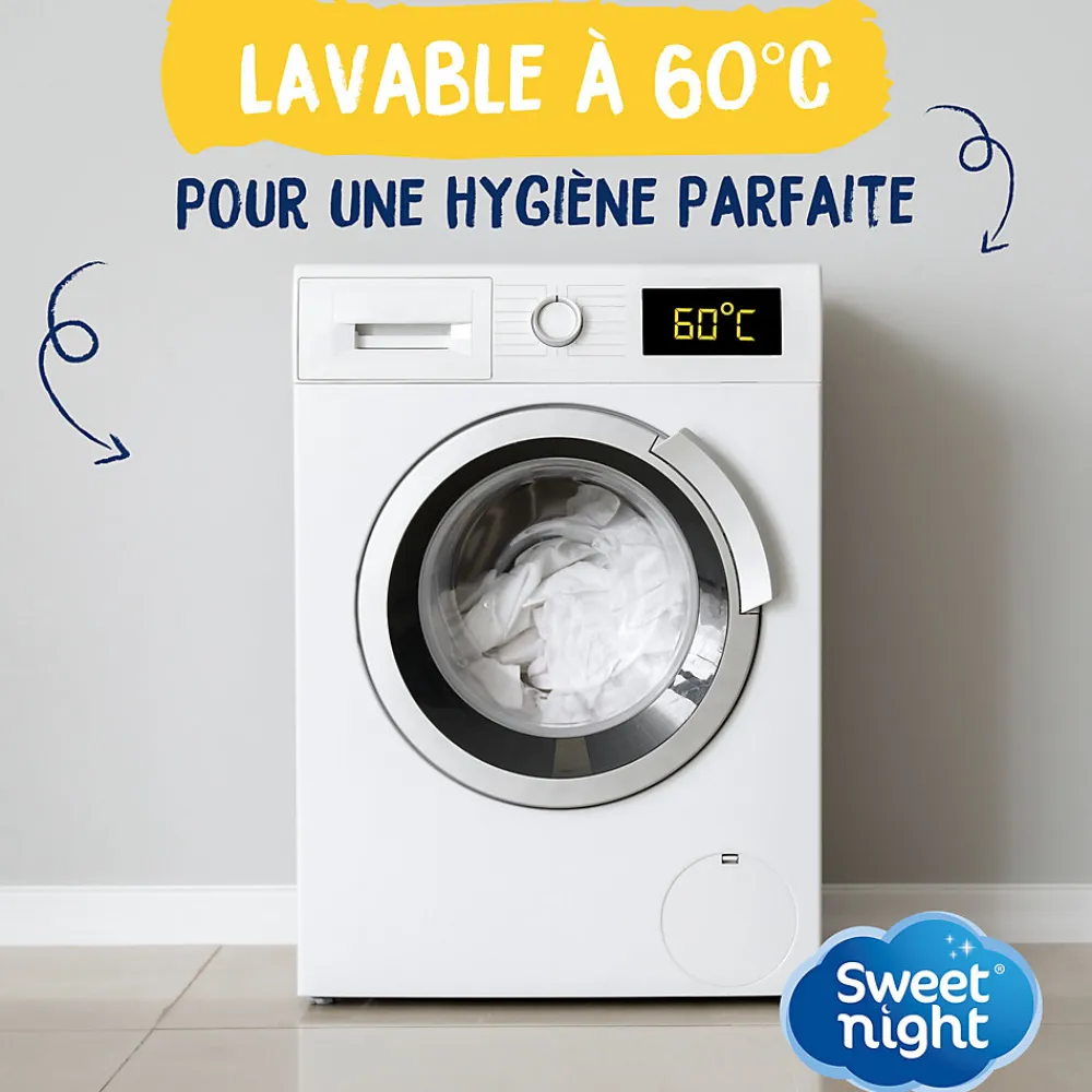 Protège matelas - Alèse Imperméable et Anti Acariens - Bouclette Éponge Coton - Silencieux et Respirant>Sweetnight