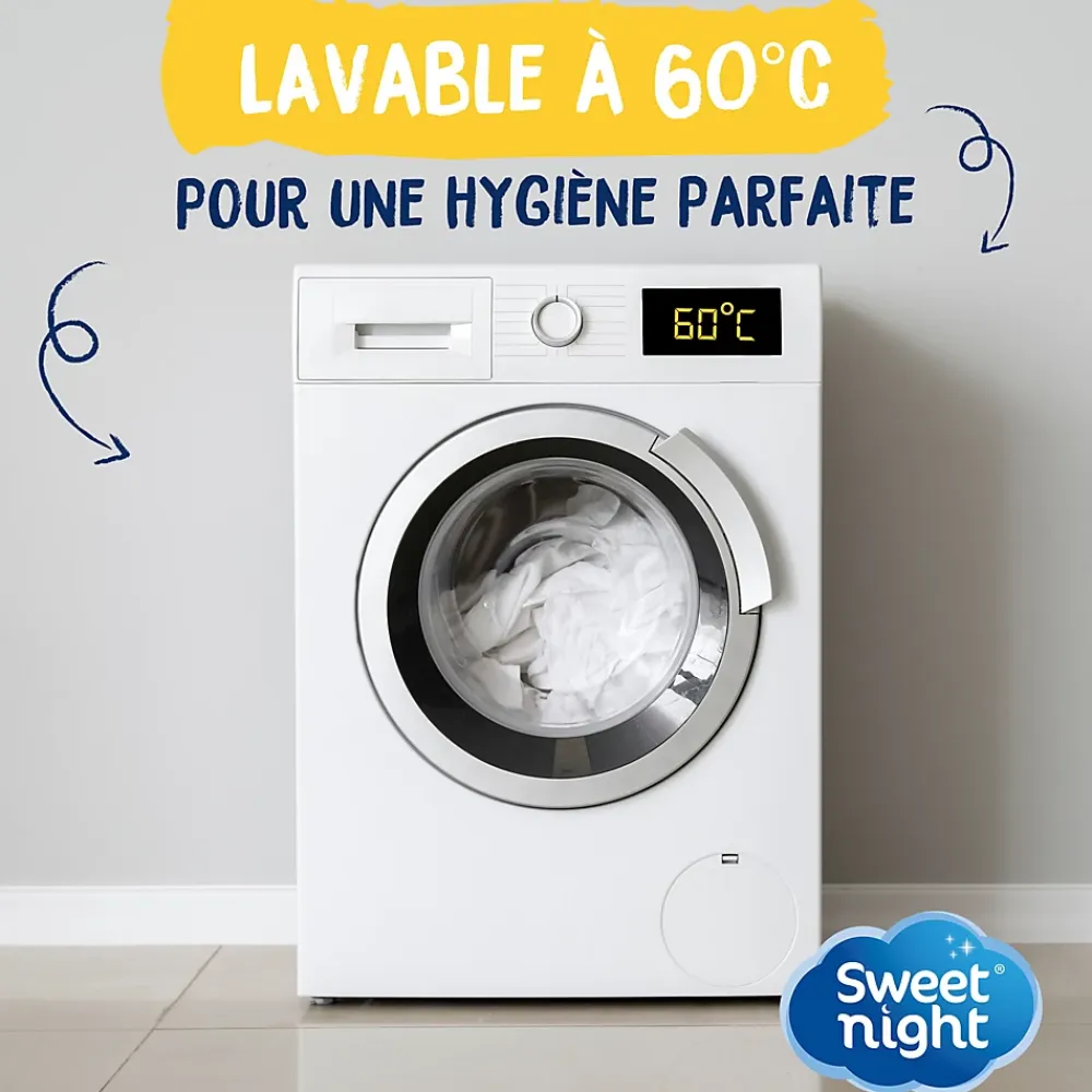 Sweetnight Protège matelas - Alèse Imperméable et Anti Acariens - Bouclette Éponge Coton - Silencieux et Respirant* Protège Matelas