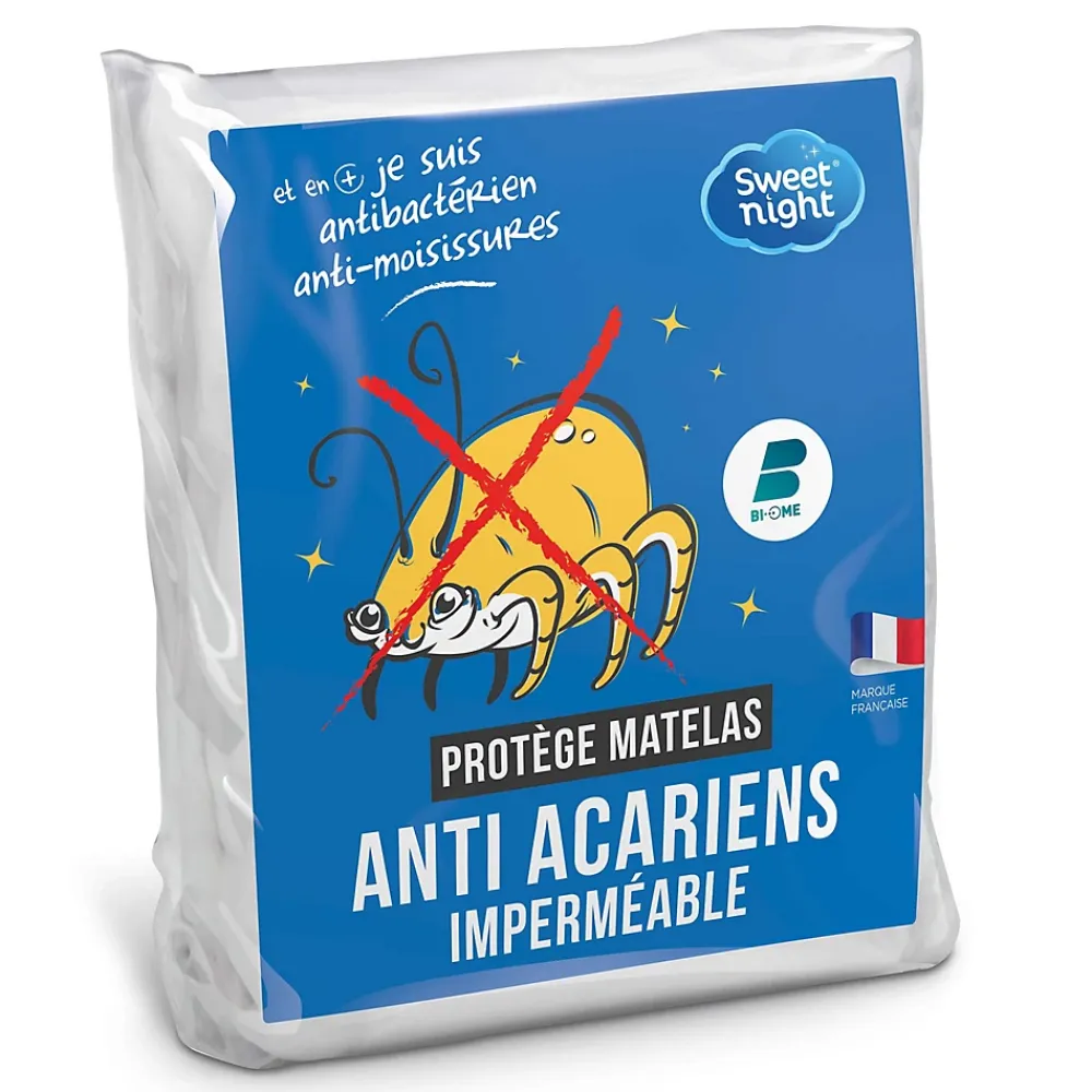 Sweetnight Protège matelas - Alèse Imperméable et Anti Acariens - Bouclette Éponge Coton - Silencieux et Respirant* Protège Matelas