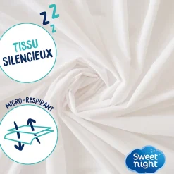 Protège matelas - Alèse Imperméable et Micro Respirante - Souple et Silencieux - Lavable à 90 degrés><noscript><img width=