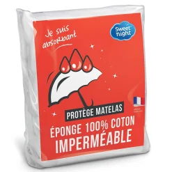 Protège matelas - Bouclette en Coton - Alèse Imperméable et Absorbante - Respirant et Silencieux>Sweetnight Best