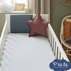 P’Tit Lit Protège Matelas Bébé 2 en 1 - Alèse + Drap Housse - 100% Coton - Imperméable et Respirant - Silencieux - Oeko Tex - Gris* Protège Matelas