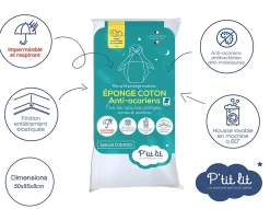 P’Tit Lit Protège Matelas Bébé Anti Acariens - Alèse Imperméable - Bouclette 100% coton - Silencieux et Absorbant - Oeko Tex* Protège Matelas