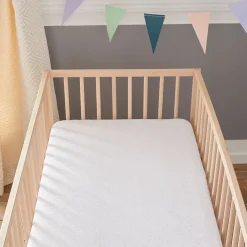 Babysom Protège Matelas Bébé Anti-acarien - Alèse imperméable Souple et Silencieuse - Bouclette 100% Coton : Doux et Absorbant - Oeko-Tex* Protège Matelas