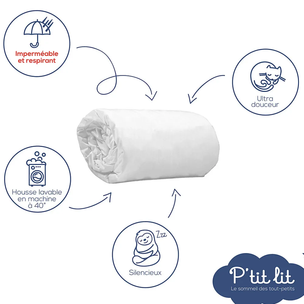 Protège Matelas Bébé Bamboo - Alèse Imperméable - Viscose Douce - Silencieux - Sans traitement chimique - Oeko Tex>P’Tit Lit Online
