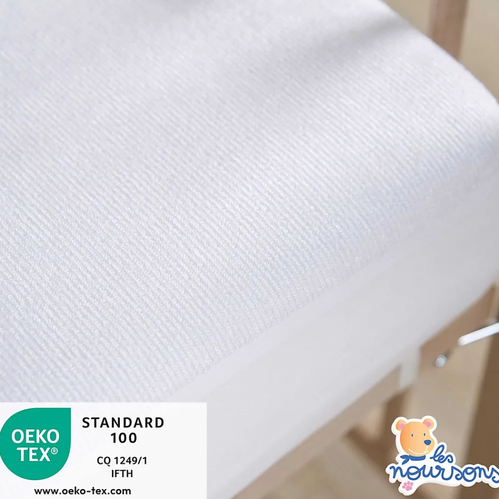 Protège Matelas Bébé Bamboo - Alèse Imperméable - Doux - Sans traitement chimique - Respirant et Silencieux>Les Noursons