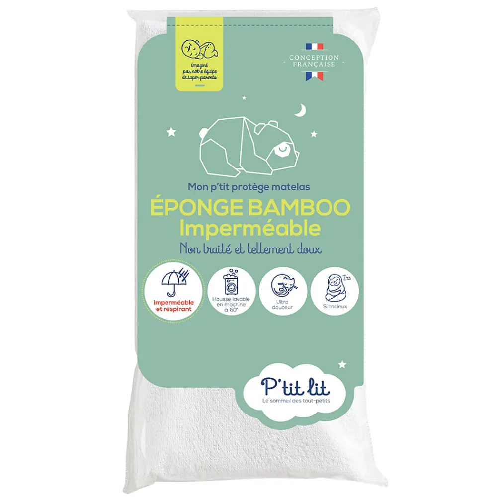 Protège Matelas Bébé Bamboo - Alèse Imperméable - Viscose Douce - Silencieux - Sans traitement chimique - Oeko Tex>P’Tit Lit Outlet