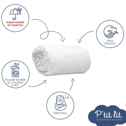 Protège Matelas Bébé Bamboo - Alèse Imperméable - Viscose Douce - Silencieux - Sans traitement chimique - Oeko Tex>P’Tit Lit Outlet