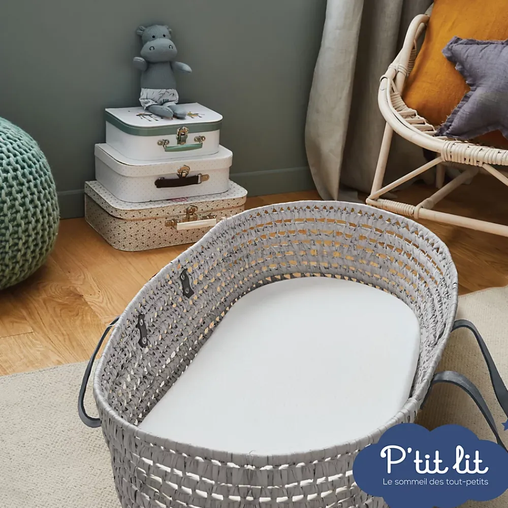 P’Tit Lit Protège Matelas Bébé Couffin - Landeau - Nacelle - Alèse Anti Acariens et Imperméable - Bouclette 100% coton* Protège Matelas