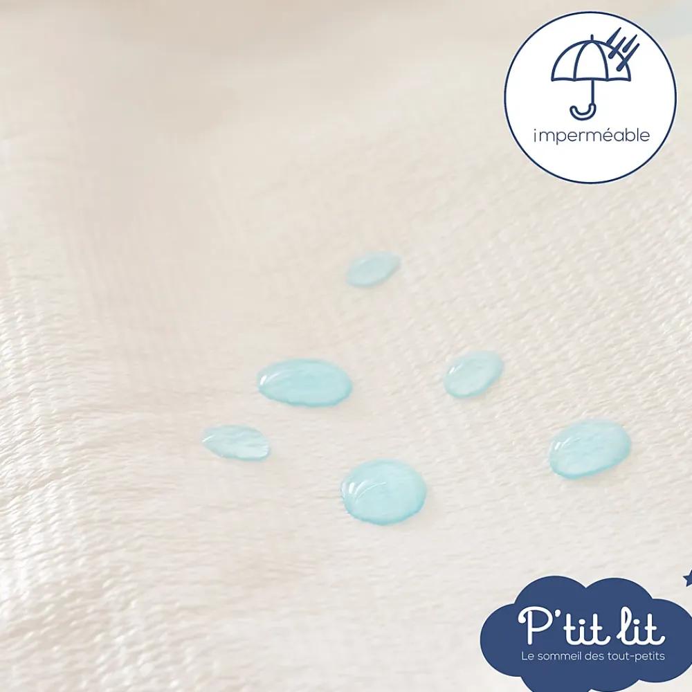 P’Tit Lit Protège Matelas Bébé Couffin - Landeau - Nacelle - Alèse Anti Acariens et Imperméable - Bouclette 100% coton* Protège Matelas
